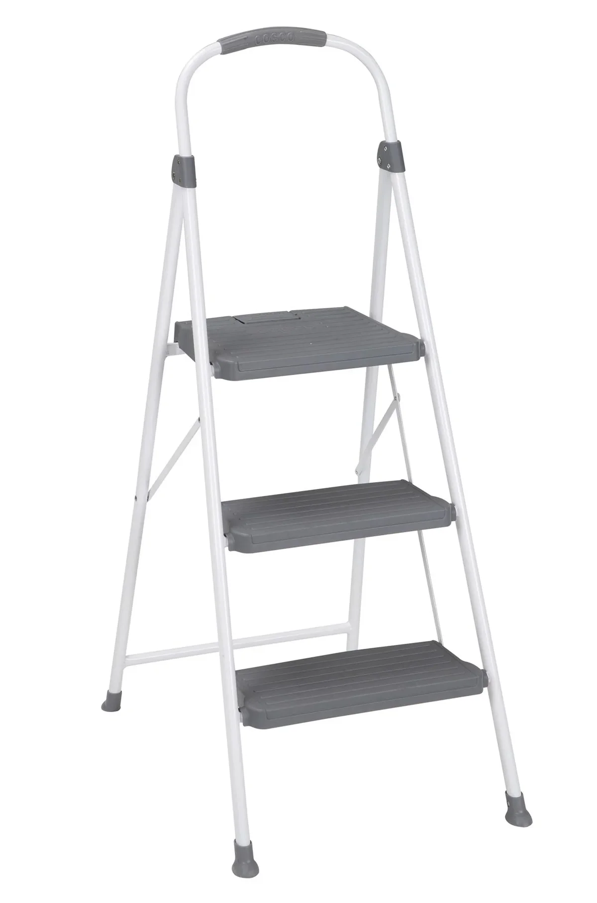 COSCO 3 Step Connection Step Stool ( White & Gray, 8ft 10in Max Reach) 2781