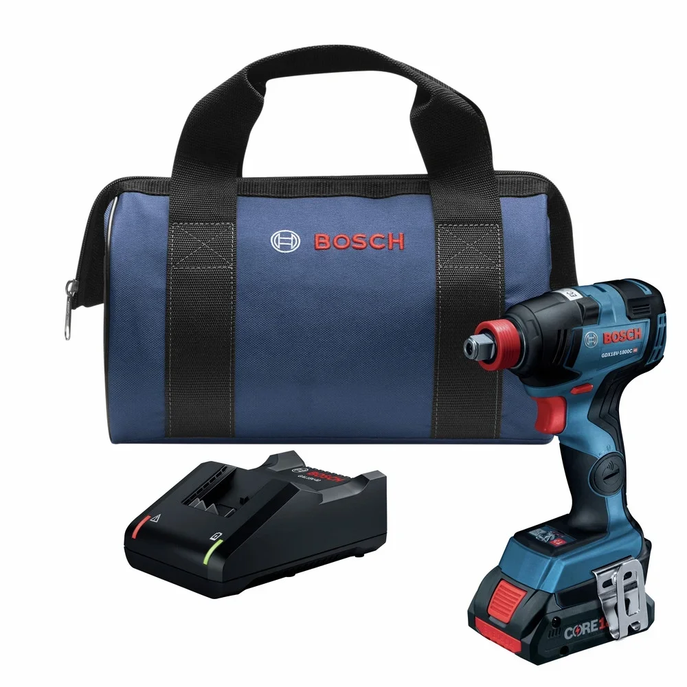 Bosch Restored Bosch GDX18V-1800CB15-RT 18V EC Brushless Lithium-Ion 1/4 in. and 1/2 in. Cordless Two-In-One Socket Impact Driver Kit (4 Ah) (Refurbish 9002