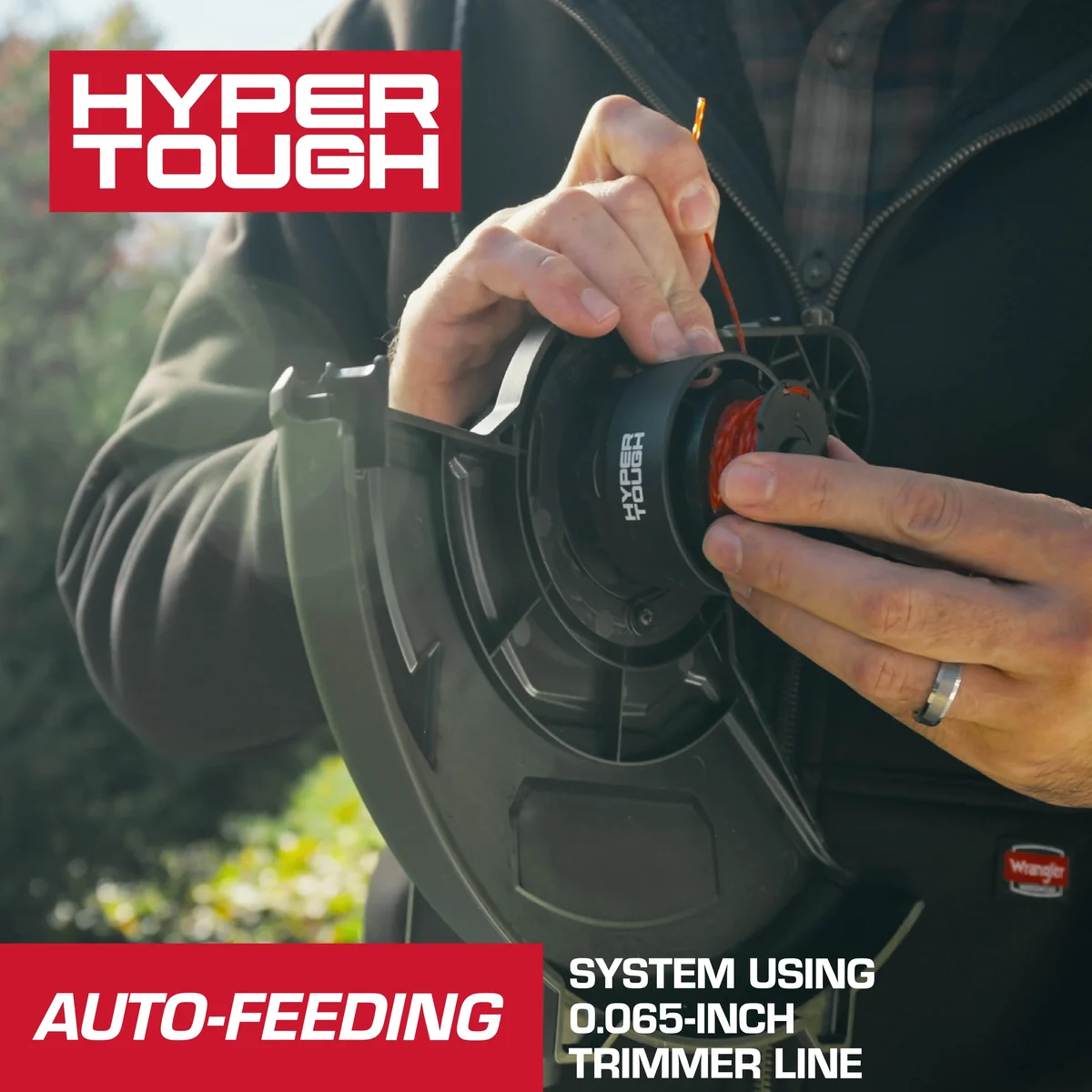 Hyper Tough 12" 20V Brushless Cordless String Trimmer with 20V Max 2.0Ah Battery and Charging Cable 1135