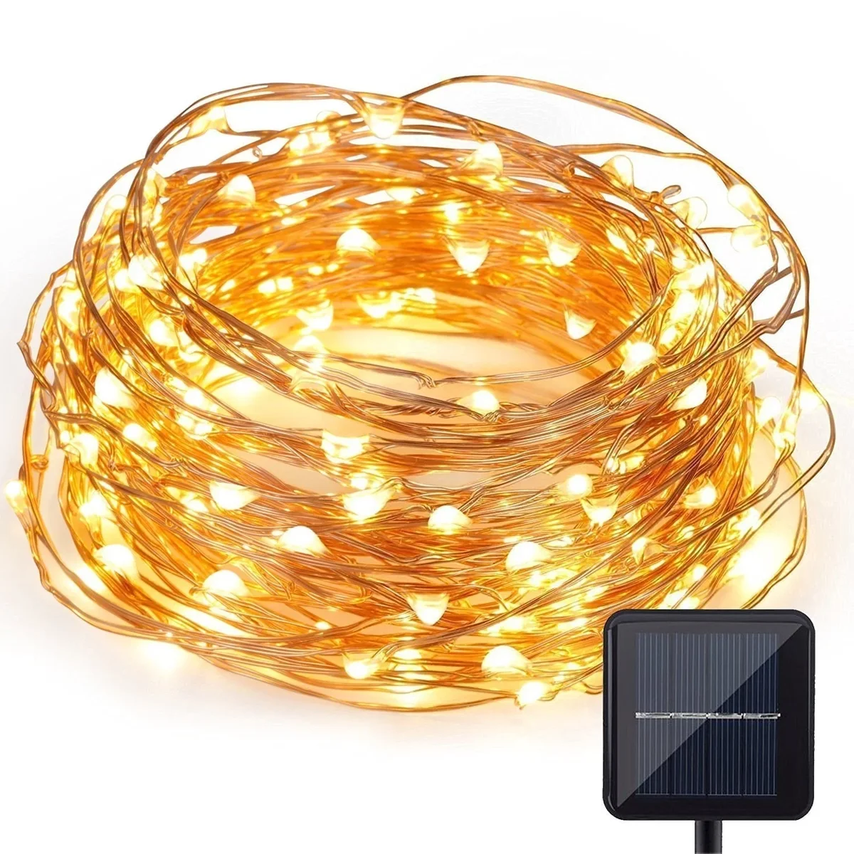 Somnr Rope String Lights Outdoor Decoration Lights, 33ft 100 LED Waterproof Fairy Copper Wire Solar String Lights for Indoor Outdoor Patio, Lawn, 4828