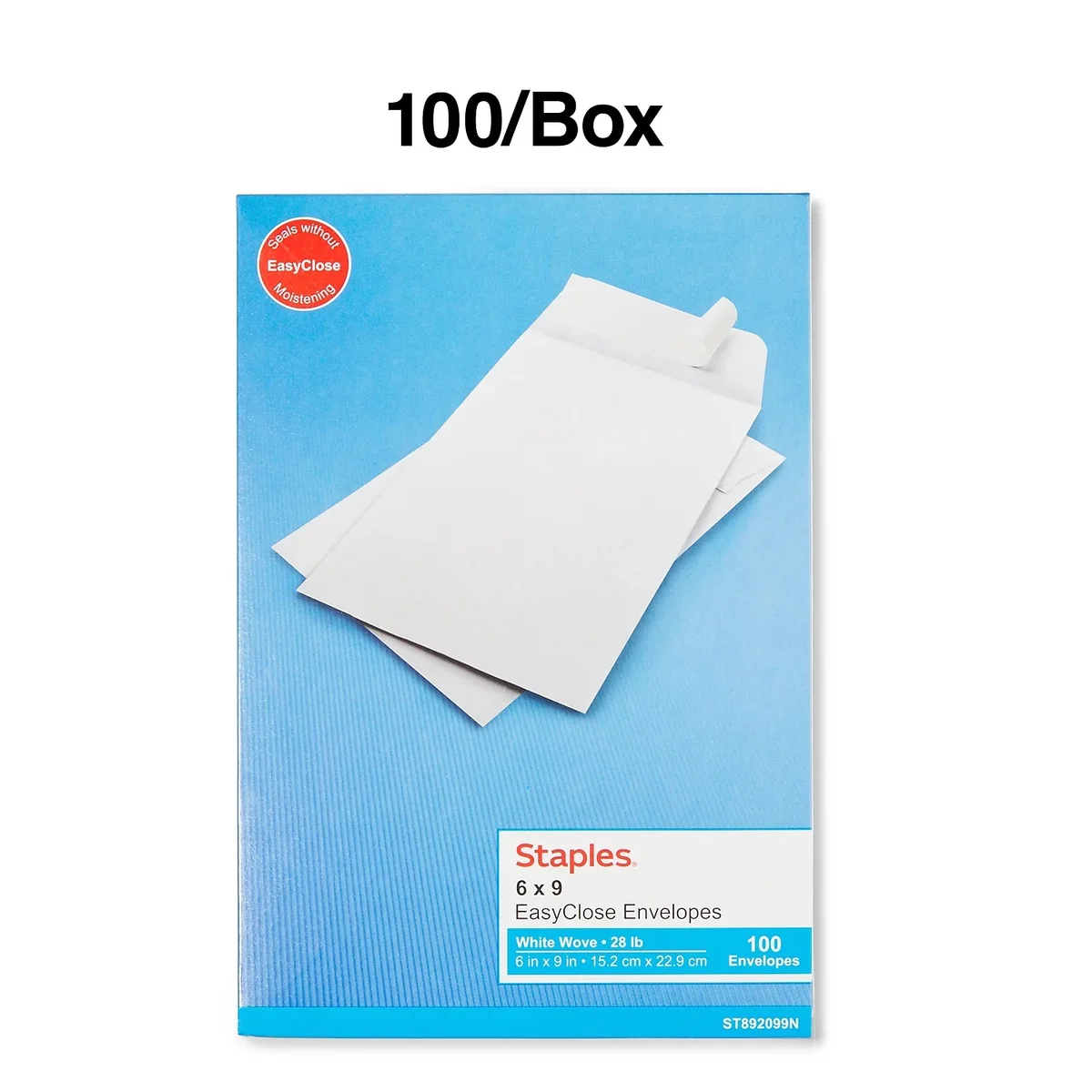 Staples EasyClose Catalog Envelopes 6' x 9" White Wove 100/Box (20139) 892099N 4113
