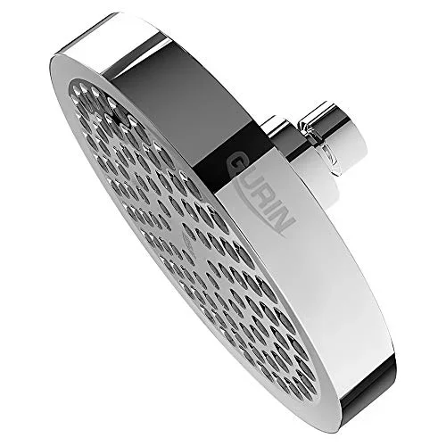 Everdaily Essentials Rain Shower Head High Pressure Spa System, Luxury Bathroom Showerhead with Chrome Plated Finish, Adjustable Angles, Anti-Clogging Silicone Nozzle Ref. 3363