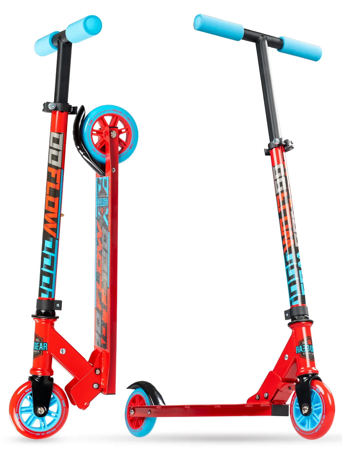 Madd Gear Kids Folding Kick Scooter – Lightweight Steel Frame, Adjustable Handlebar, Ages 3+ – Madd Gear Flow 100 7558