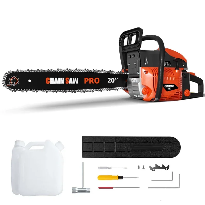 EAYSG 62cc Gas Chainsaw with 20in Bar, 3.5HP Heavy Duty Cordless Chainsaw 2 Cycle Powerful Chainsaws for Tree Felling, Limb Trimming & Firewood 8147