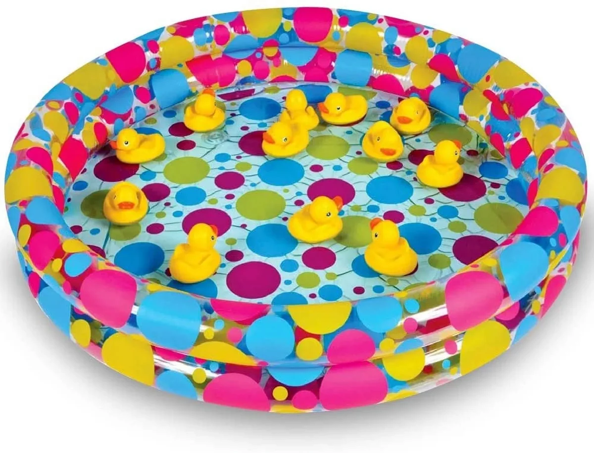 ArtCreativity Round Inflatable Swimming Pool Duck Pond – Kids Outdoor Water Play Splash Basin, Garden Yard Toy for Summer Fun and Party Games 2359