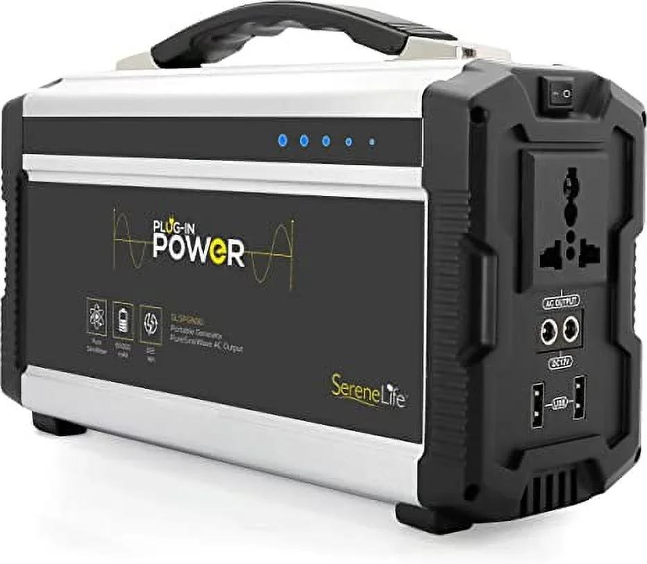 SereneLife SLSPGN30 Rechargeable Battery Portable Power Generator - 222-Watt Solar Panel Compatible 4903
