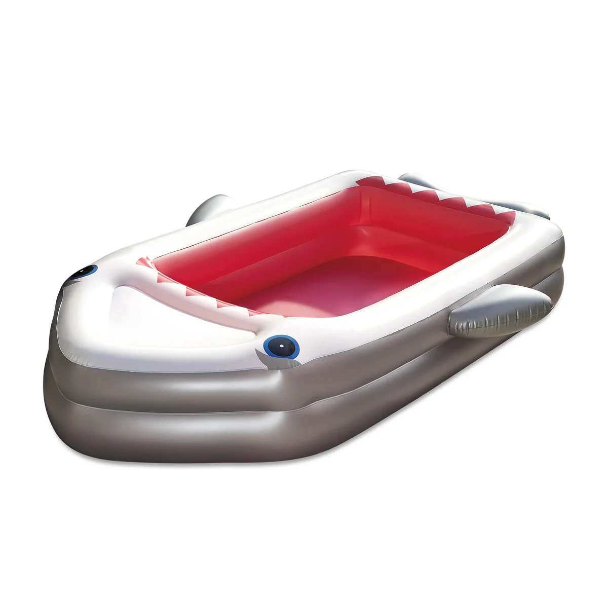 Summer Waves Inflatable Shark Family Pool, Rectangular, Gray, Ages 3+, Unisex 3769
