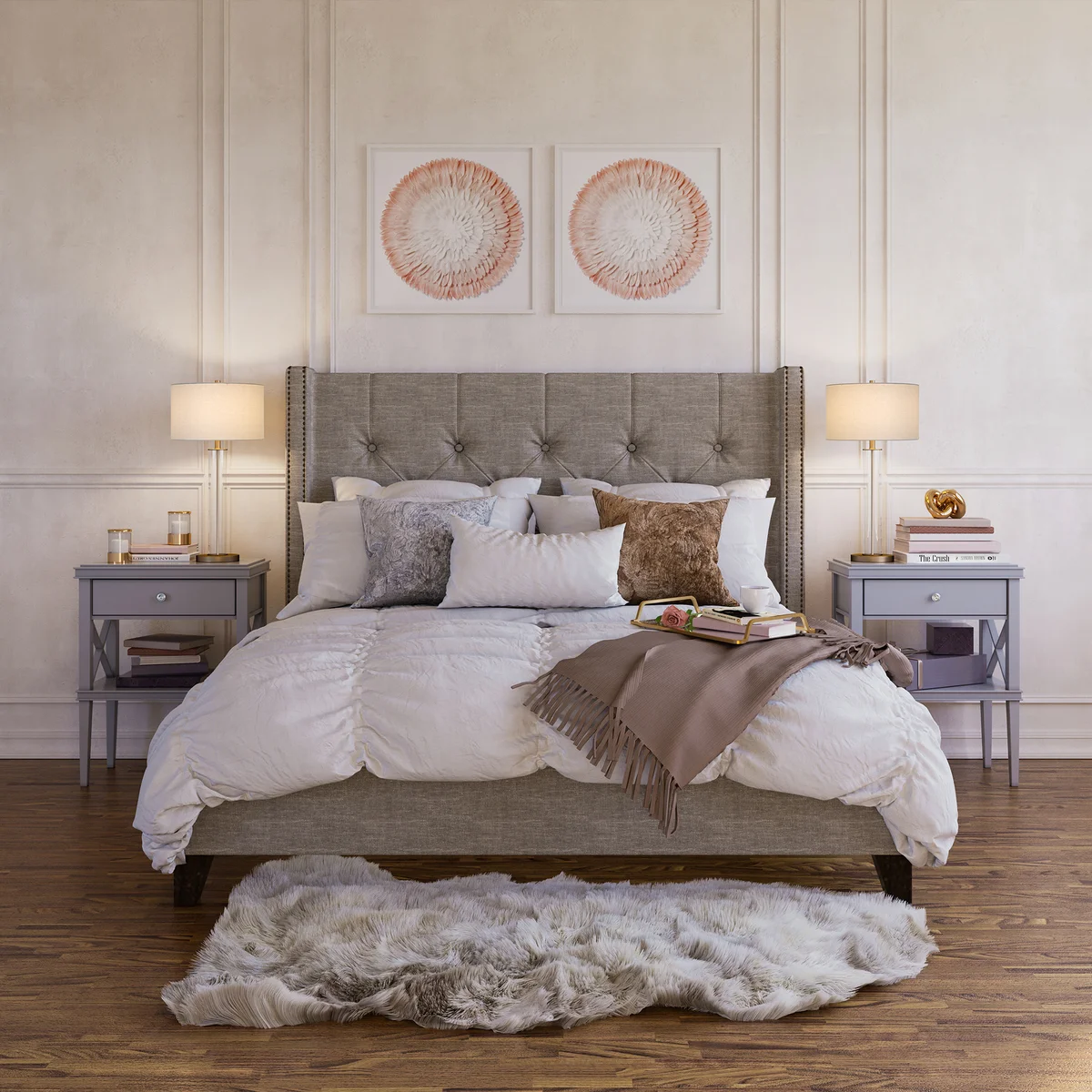 Everdaily Essentials 29" Traditional Clear Glass Table Lamp with White Drum Linen Shade Ref. 9205